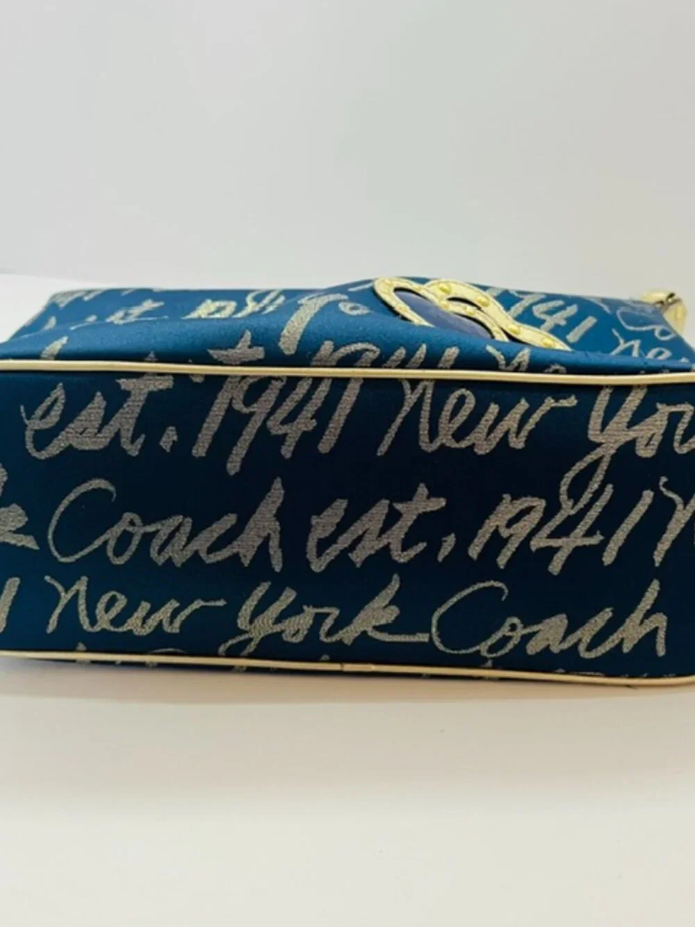 COACH Ltd Ed. 1941 NY Poppy Lurex Celeb. Soho Hobo 2 Heart Bag Navy CertofAuth - Picture 7 of 16